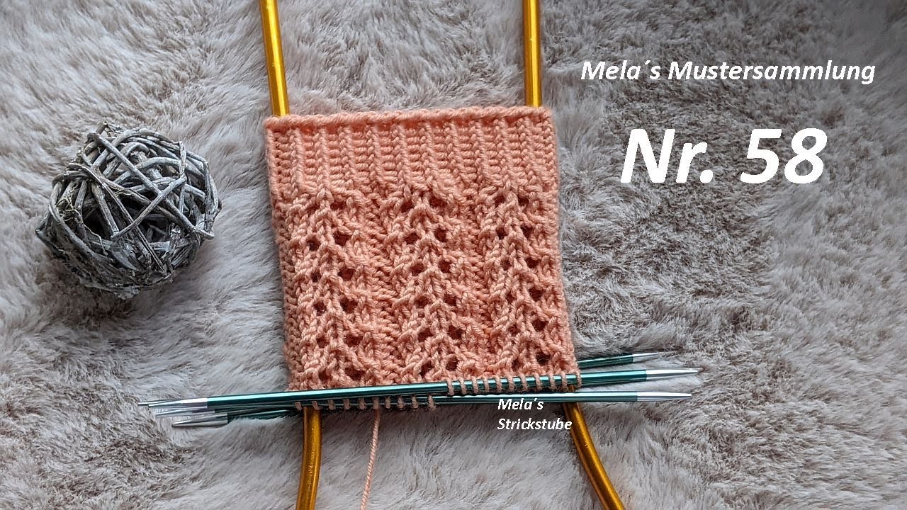 Sockenmuster Nr. 58 - Muster in Runden stricken / Lochmuster / Ajourmuster / knitting sock pattern