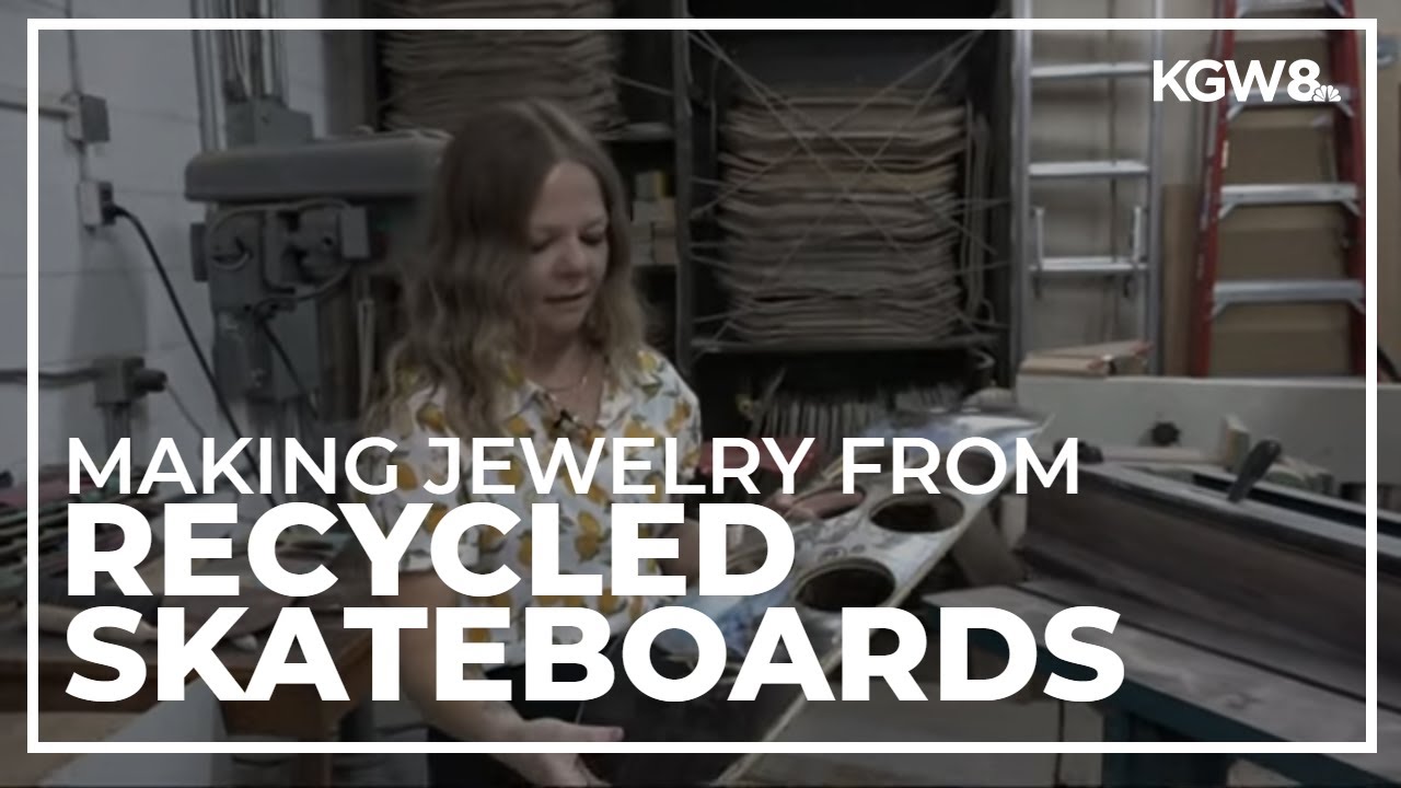 Portland woman recycles skateboards to make jewelry