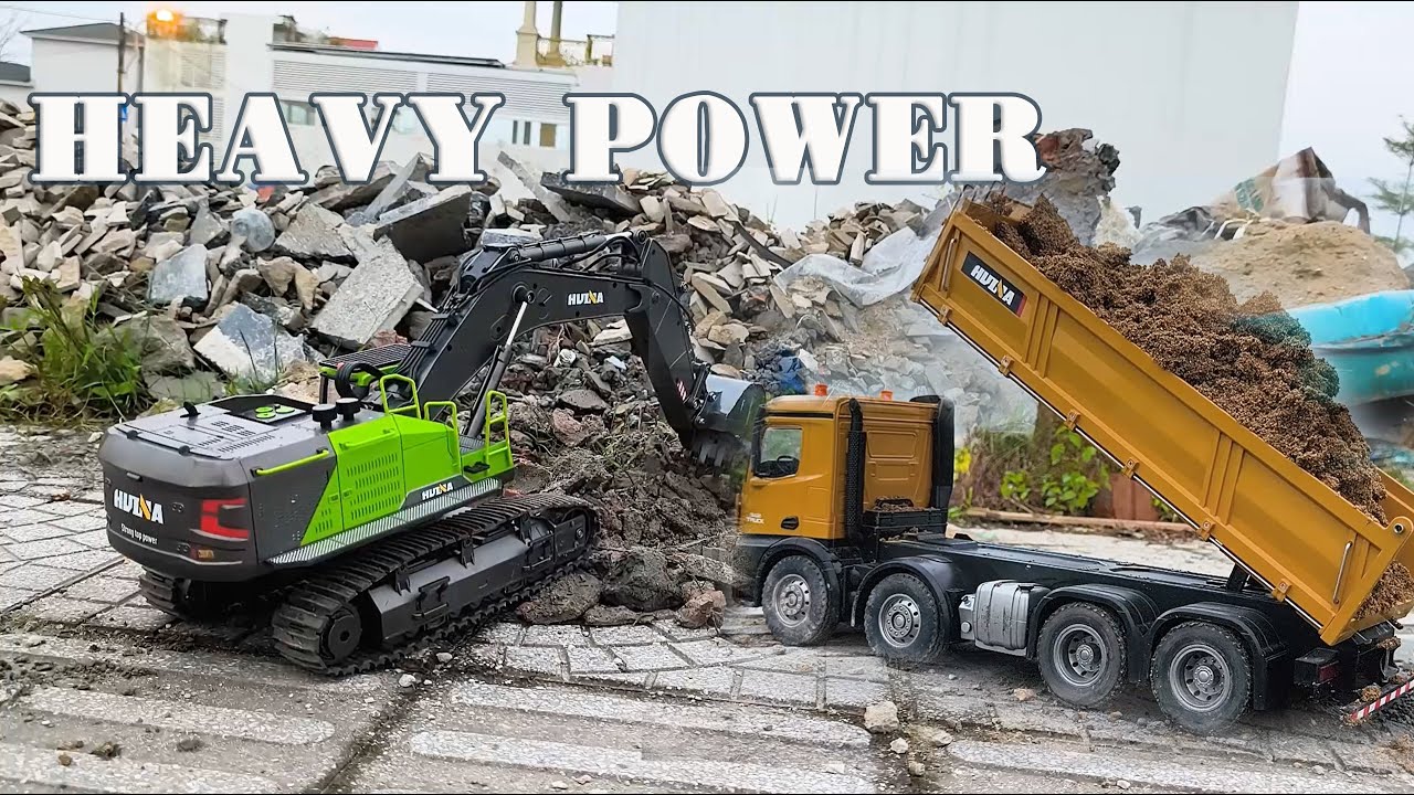 Dump Truk RC Huina 1536 Heavy Load, Monster Power & Huina 1593 Excavator