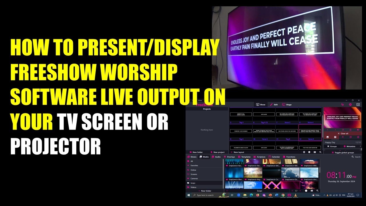 HOW TO PRESENT/DISPLAY FREESHOW WORSHIP SOFTWARE LIVE OUTPUT ON YOUR TV SCREEN OR PROJECTOR (ENG)