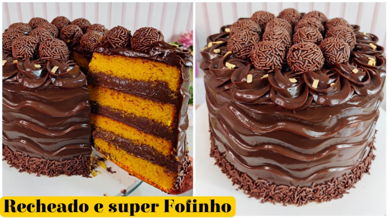 BOLO RECHEADO DE CENOURA SUPER FOFINHO - SUPER FÁCIL DE FAZER