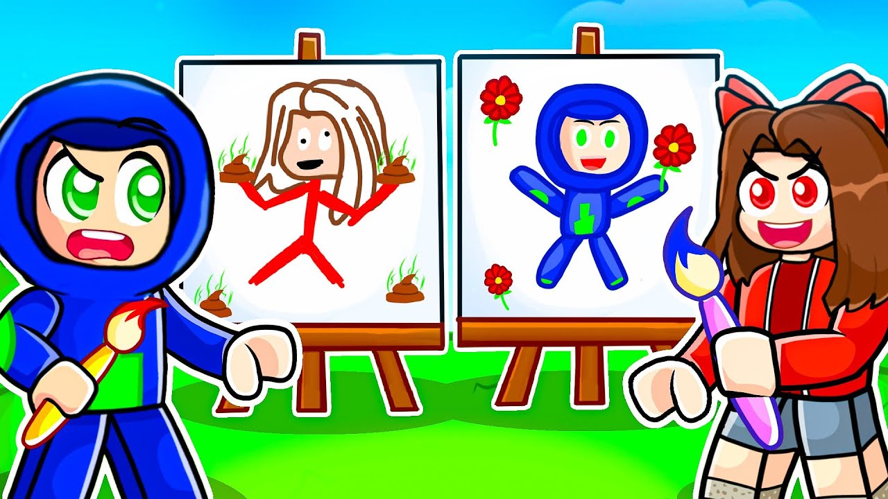 Ayush and Ekta SPEED DRAW TOGETHER in Roblox!!