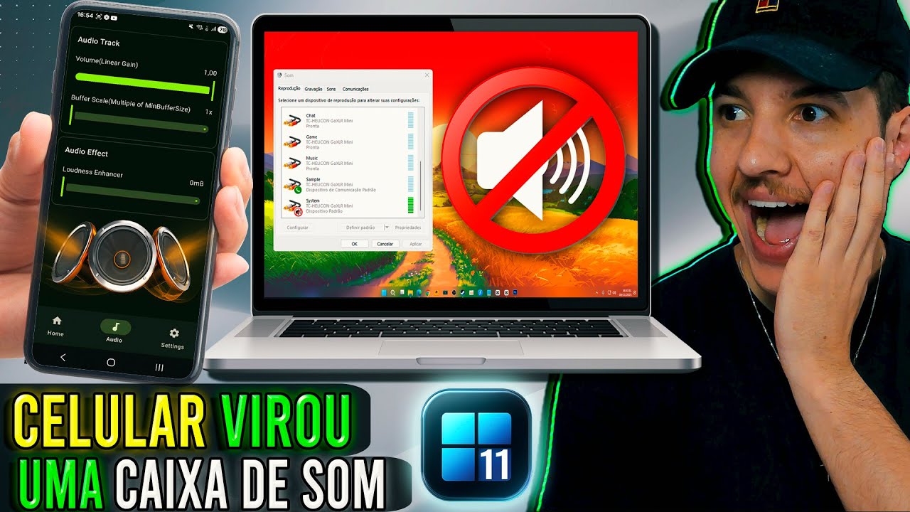 Como usar o CELULAR como ALTO FALANTE do PC 😱 O melhor APLICATIVO Grátis🚨