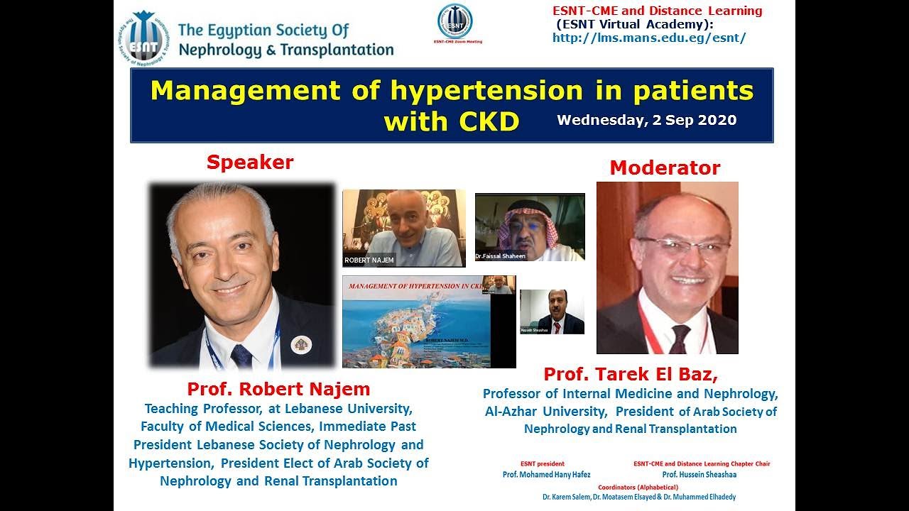 Management of hypertension in chronic kidney disease.  Prof  Robert Najem, 2 Sep 2020