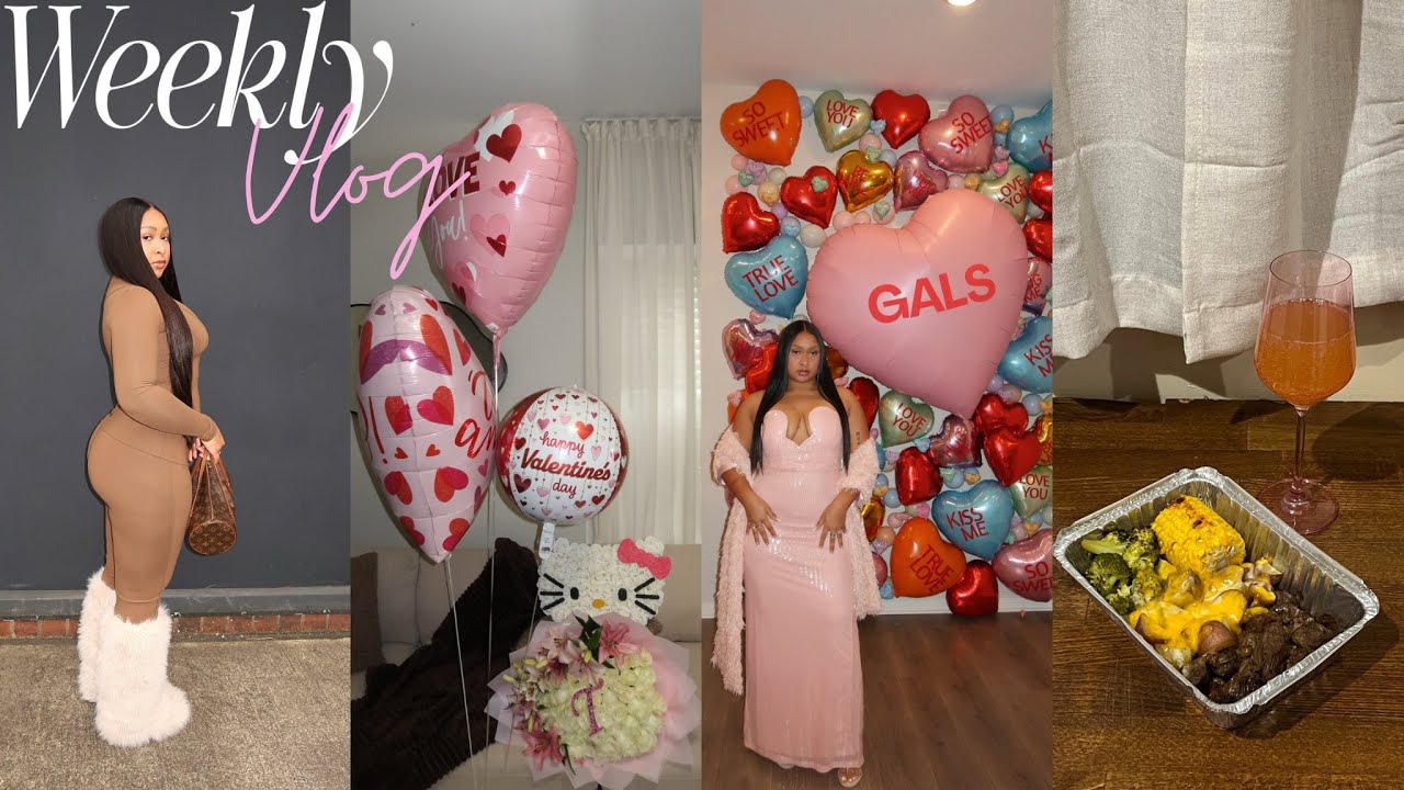 WEEKLY VLOG | Vday Suprise + New Hair + Decorating For Galentines + Workout Routine+DIY Jewelry Tray