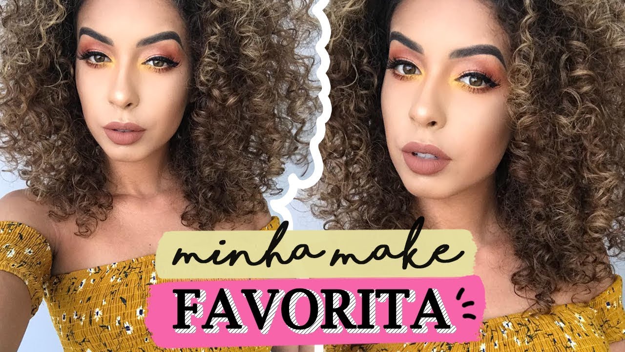 MINHA MAQUIAGEM FAVORITA |  MAKE MARROM COM AMARELO #JUJUBATODODIA 17