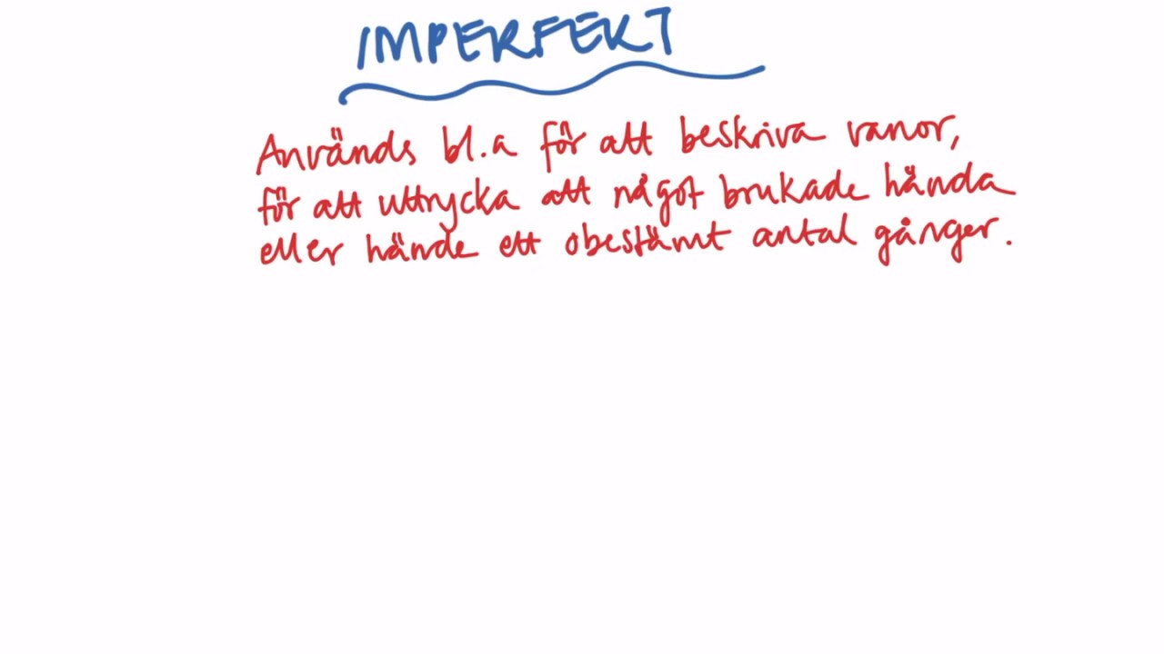 Imperfekt på spanska