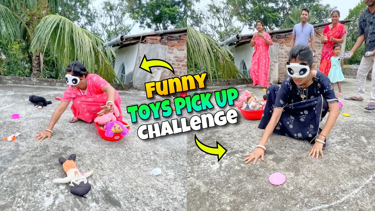 Toys Pick Up Win Money Funny Challenge With Family