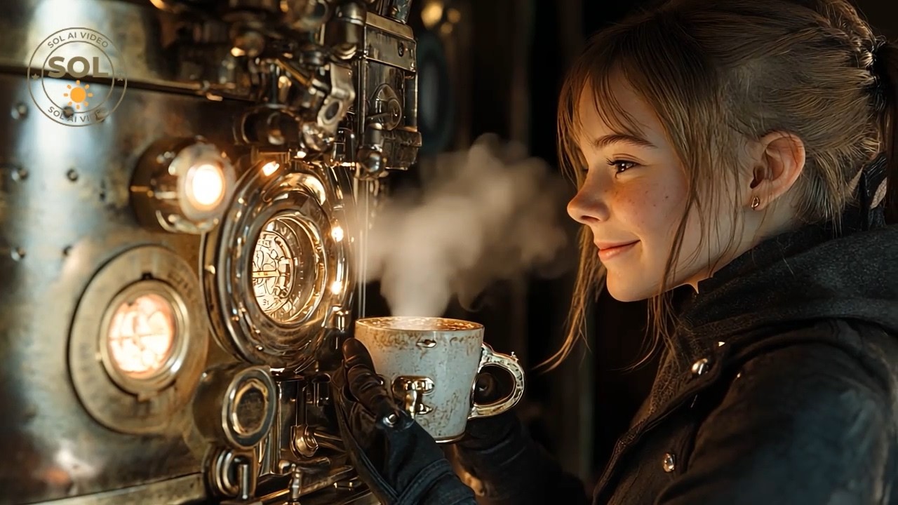 A Day in the Steampunk Castle in the Sky - AI film / short movie