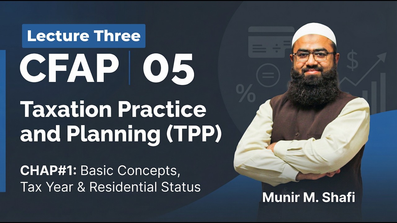 CFAP 05 Taxation Practice & Planning | Ch 1 Basic Concepts | Lec 3 | Sir Munir Shafi