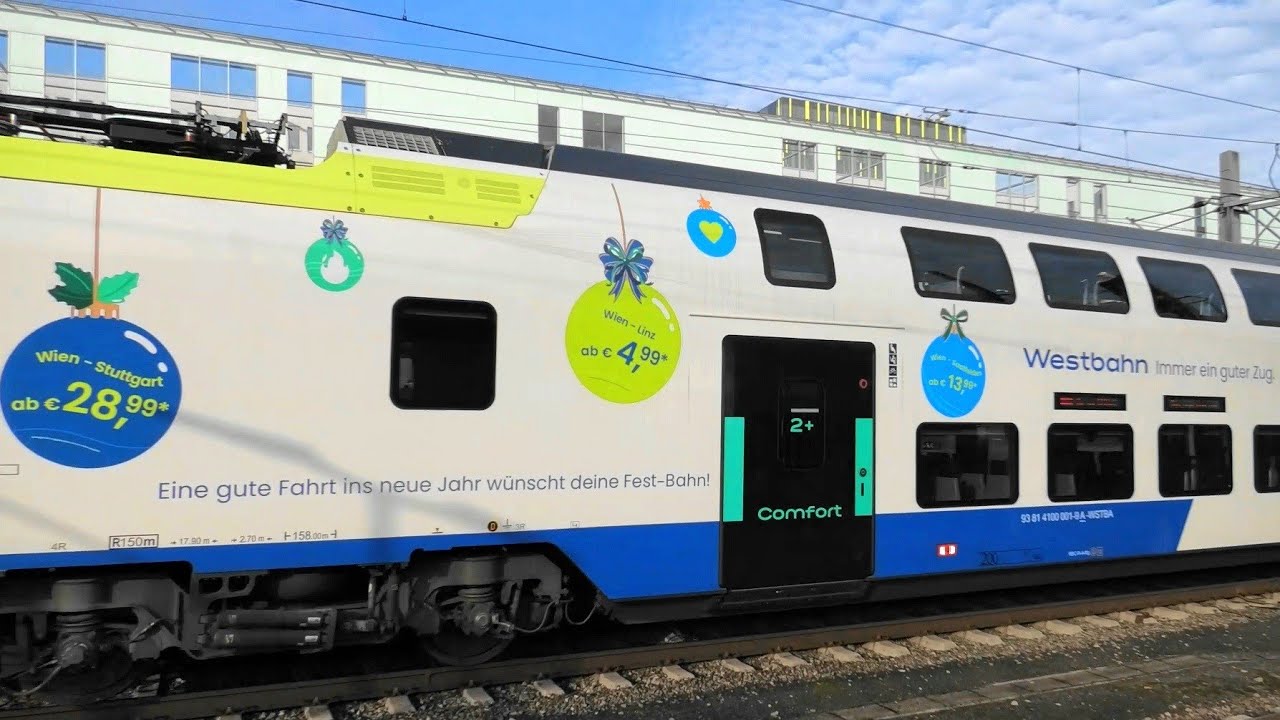 Linz Hbf: Gute Fahrt ins neue Jahr!🎆🎉Parallelfahrt, Zugbegegnung mit Westbahn, Railjet, Cityjet