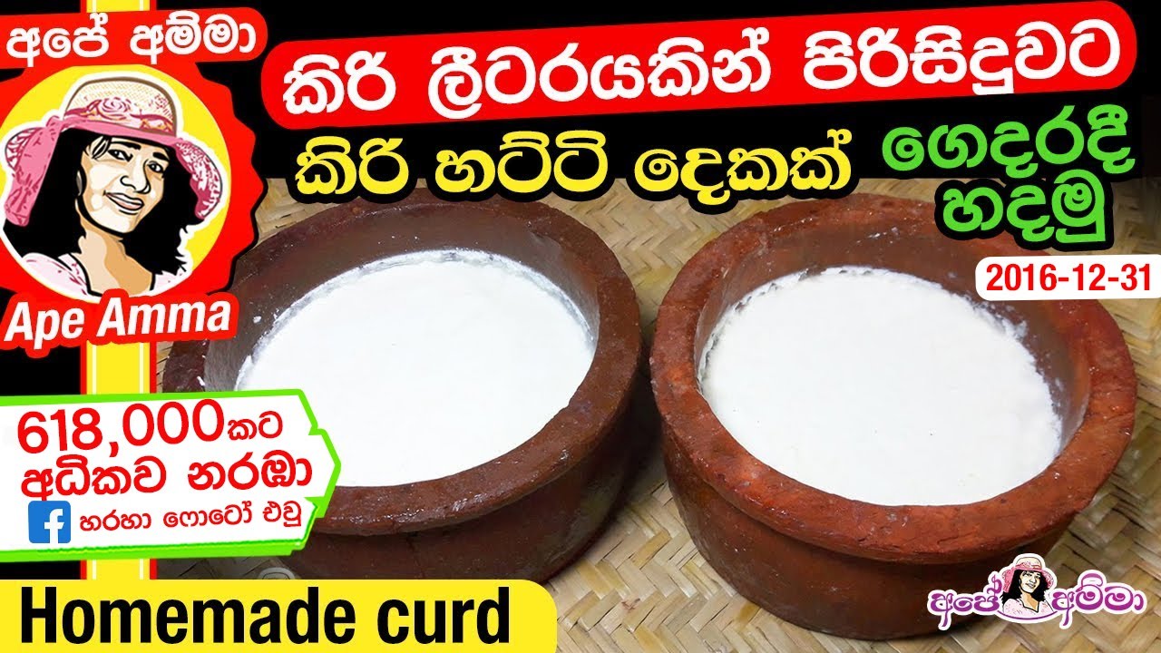 ✔ මුදවපු කිරි ගෙදරදී පිරිසිදුවට හදමු!&nbsp;How to make curd at home | Mudawapu Kiri by Ape Amma