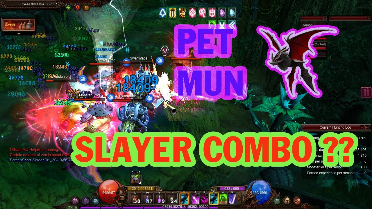Создайте комбо Slayer Agi с помощью Bat Flock + Pierce Attack PVP / PVM - MU Online Season 15