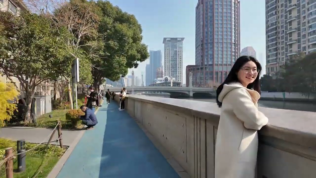 【朝のさんぽ】上海蘇州河をただ３０分間散歩する動画（生音・ノーカット）