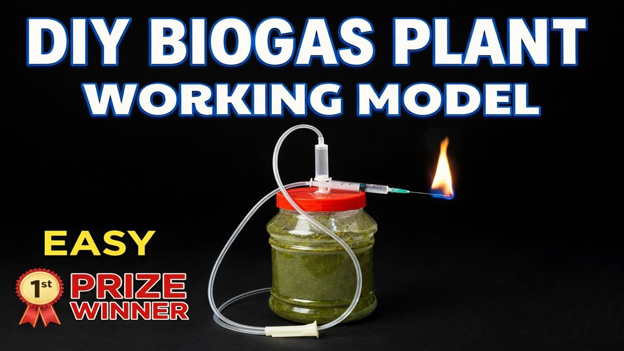bio-gas plant working model making | science project | howtofunda | source of energy