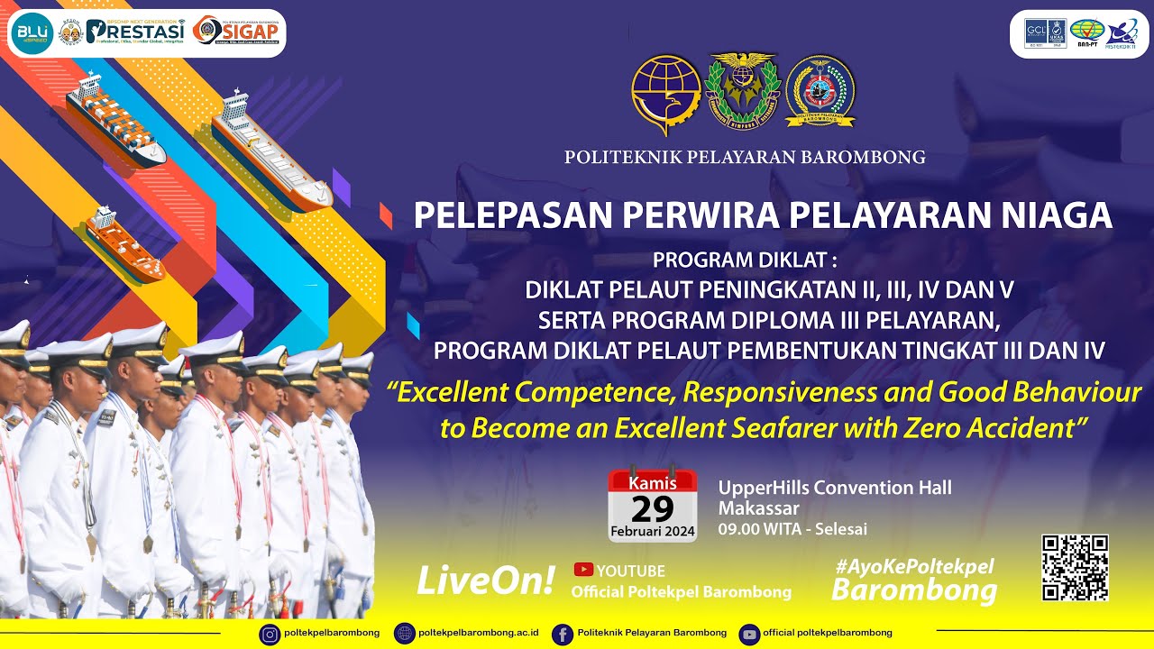 Pelepasan Perwira Pelayaran Niaga - Politeknik Pelayaran Barombong