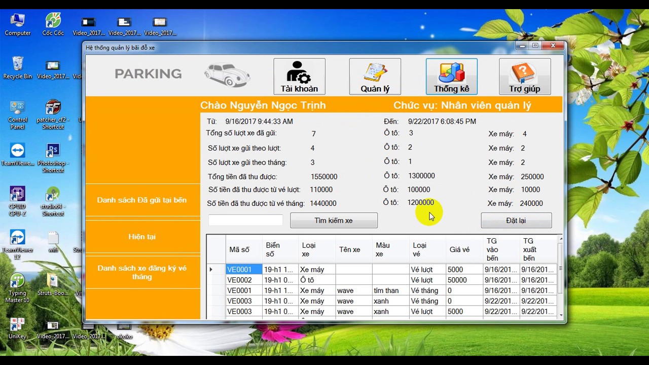 Code phần mềm Hệ Thống Quản Lý Bãi Đỗ Xe
