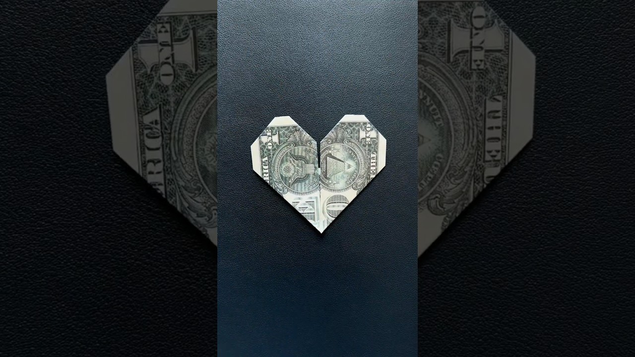 How to make easy dollar bill origami heart #origami #diy #papercraft #paperfolding