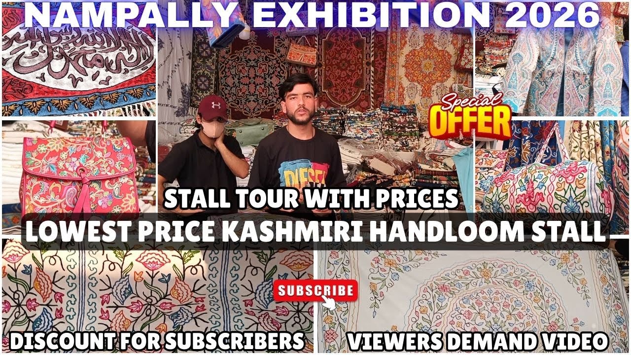 LOWEST PRICE Kashmiri Handloom 😱 | Hyderabad Exhibition 2026| Full Stall Tour with Prices#hyderabad