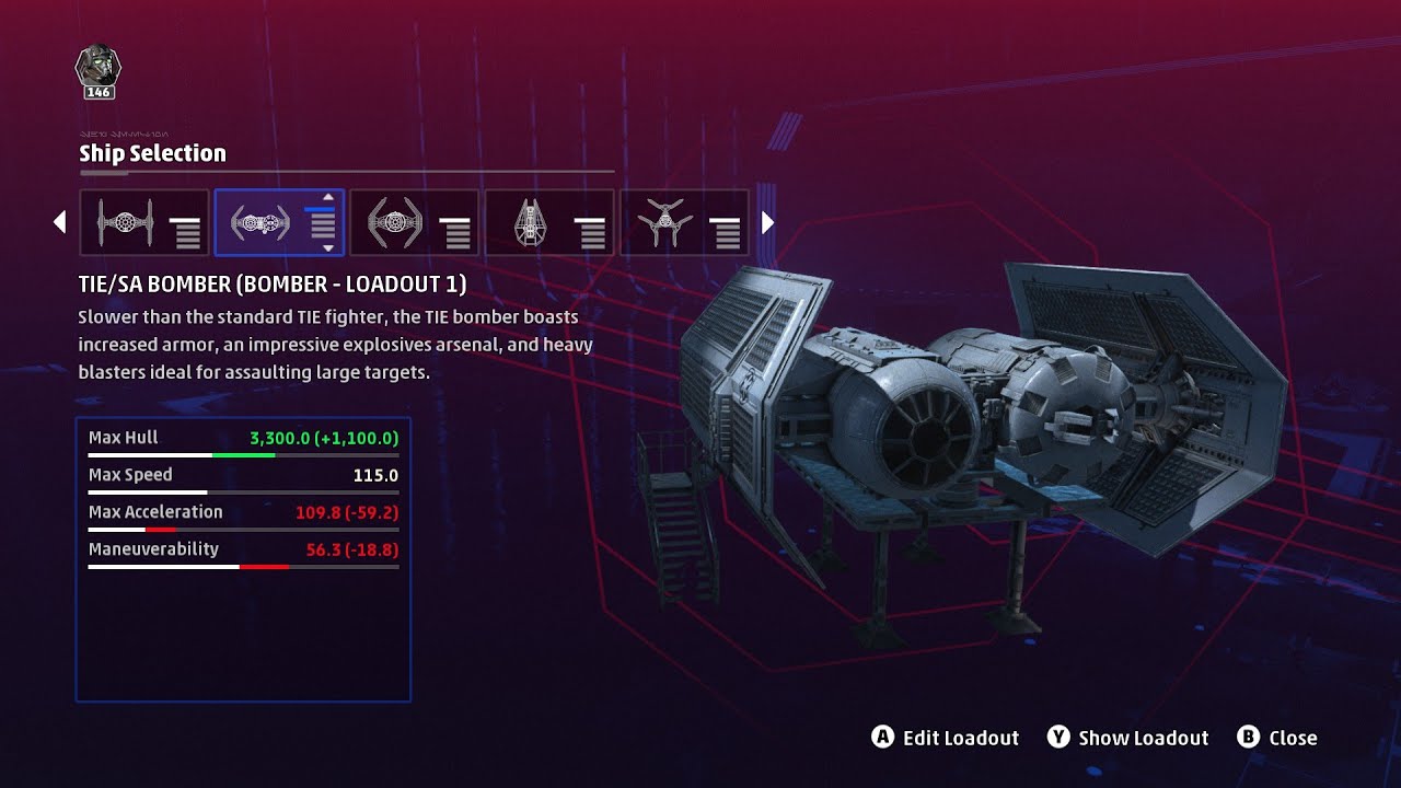 Star Wars Squadrons TIE Bomber build guide