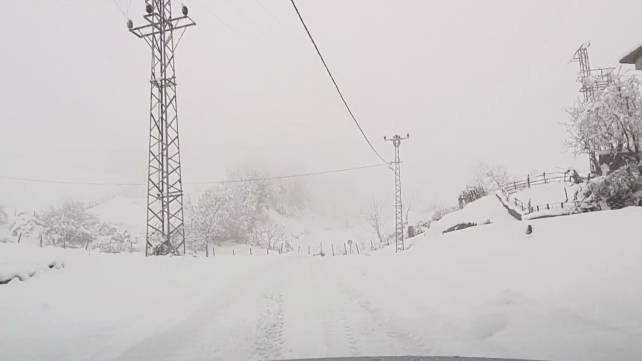 Bartın Yeşilkaya köyü kar manzarası