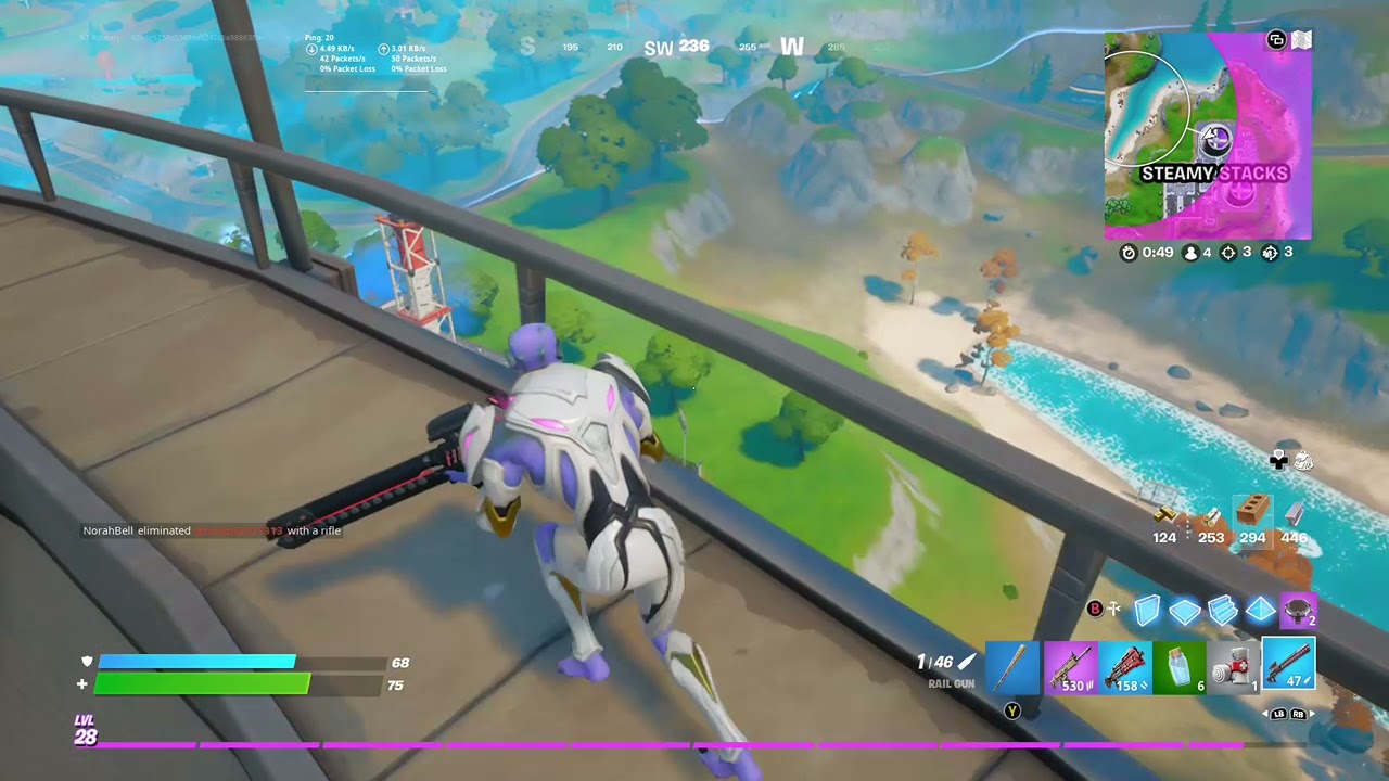 Fortnite season 7  215m +  railgun kill!