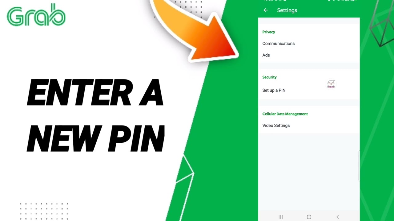 Как ввести новый PIN-код в приложении Grab
