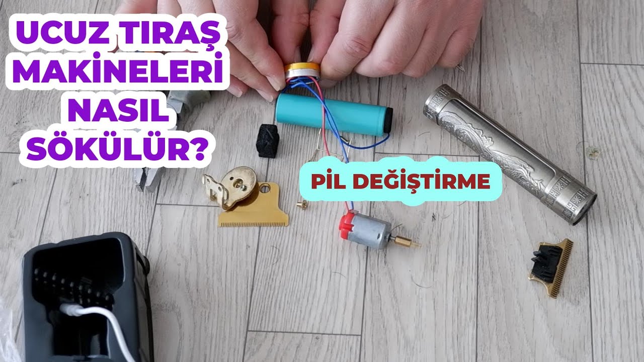 &Ccedil;in malı tıraş makinesi Pil Değişimi ve S&ouml;kme işlemi