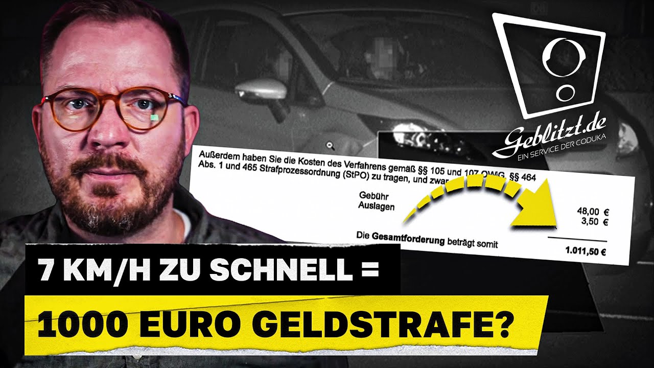 Amtlich: 7 km/h zu schnell = 1000 Euro Geldstrafe?