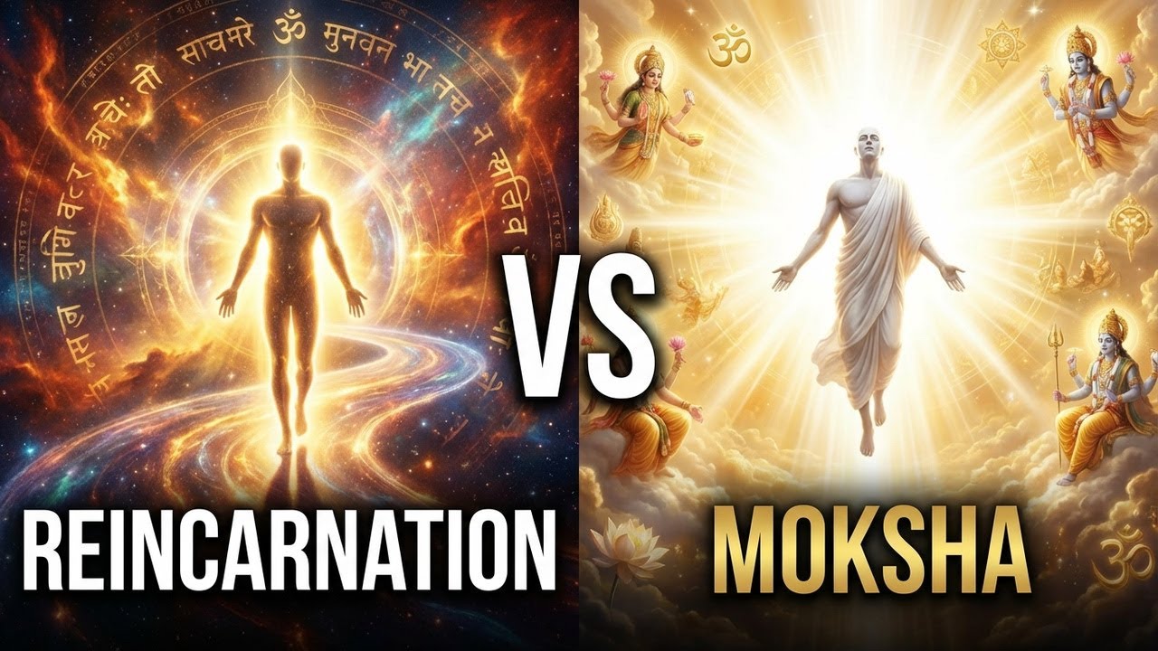 Moksha vs Reincarnation | The Soul's Ultimate Destiny🕉️#omveda100k #om