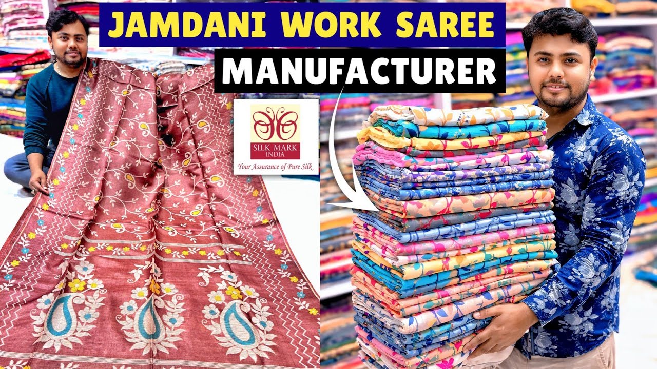 100% Pure Tussar , Matka , Silk Linen & Resham Jamdani Saree Manufacturer - Handwoven Saree Weaver 🔥