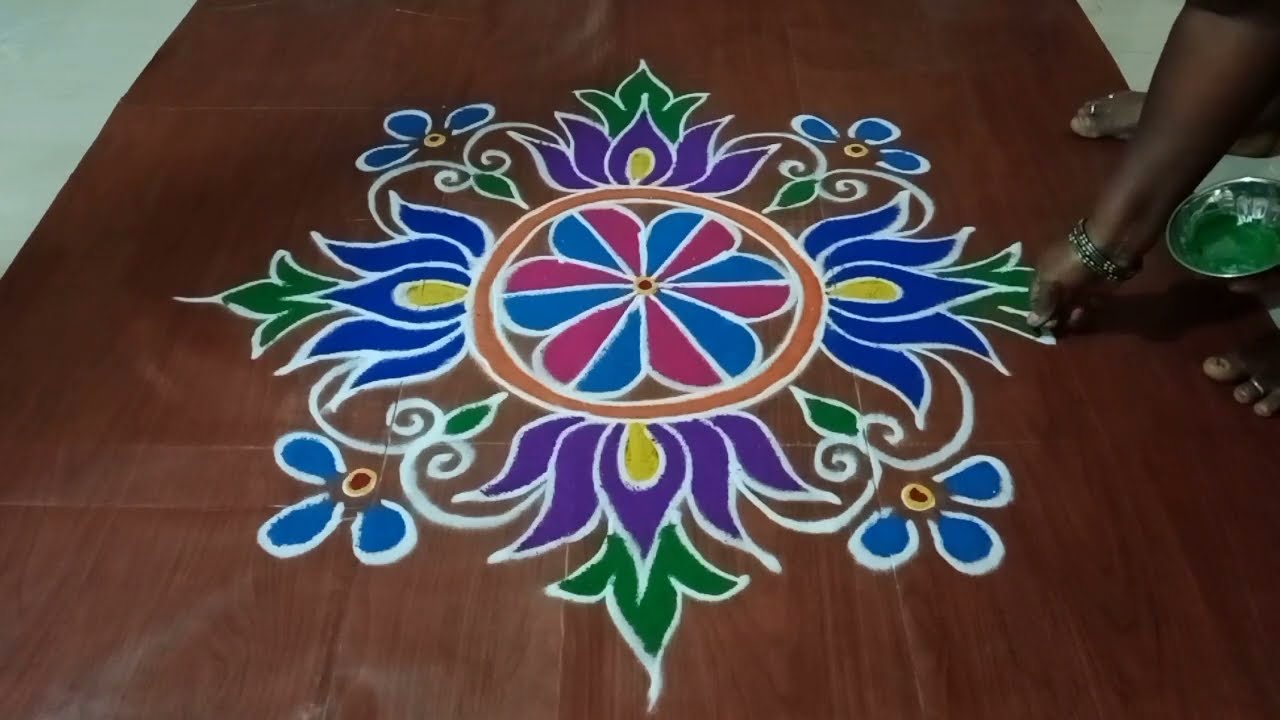 Pongal special rangoli | pongal rangoli designs | sankranthi muggulu | #villagemuggulu  
