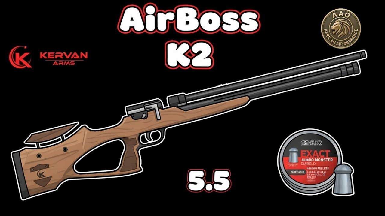 Тест Kervan Arms AirBoss K2 5.5mm (.22) | Переработанная пуля JSB Monster 25.39gr, точность и мощ...