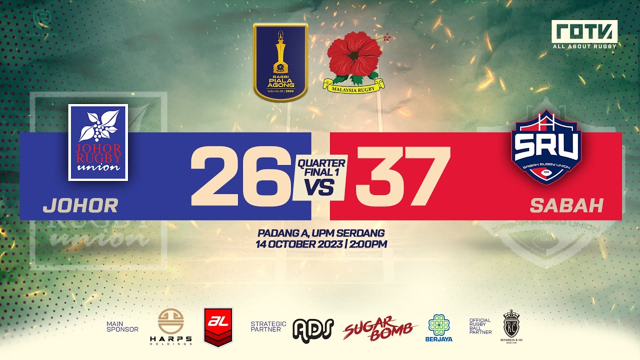 Johor vs Sabah - Quarter Final | 26 - 37 #PialaAgong23