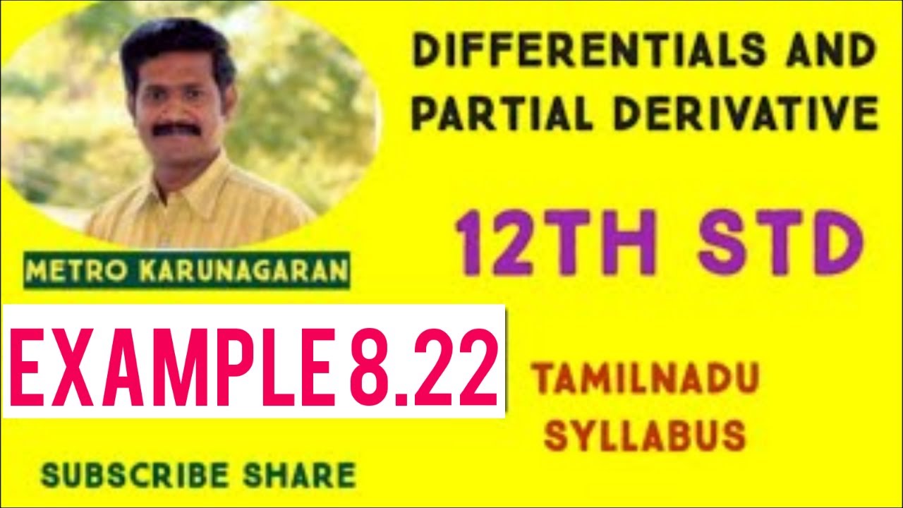 12th Std Maths Example 8.22 If u= sin-¹(x+y/√x+√y) Show that x dho u/dho x+y dho u/dho y =1/2 tanu