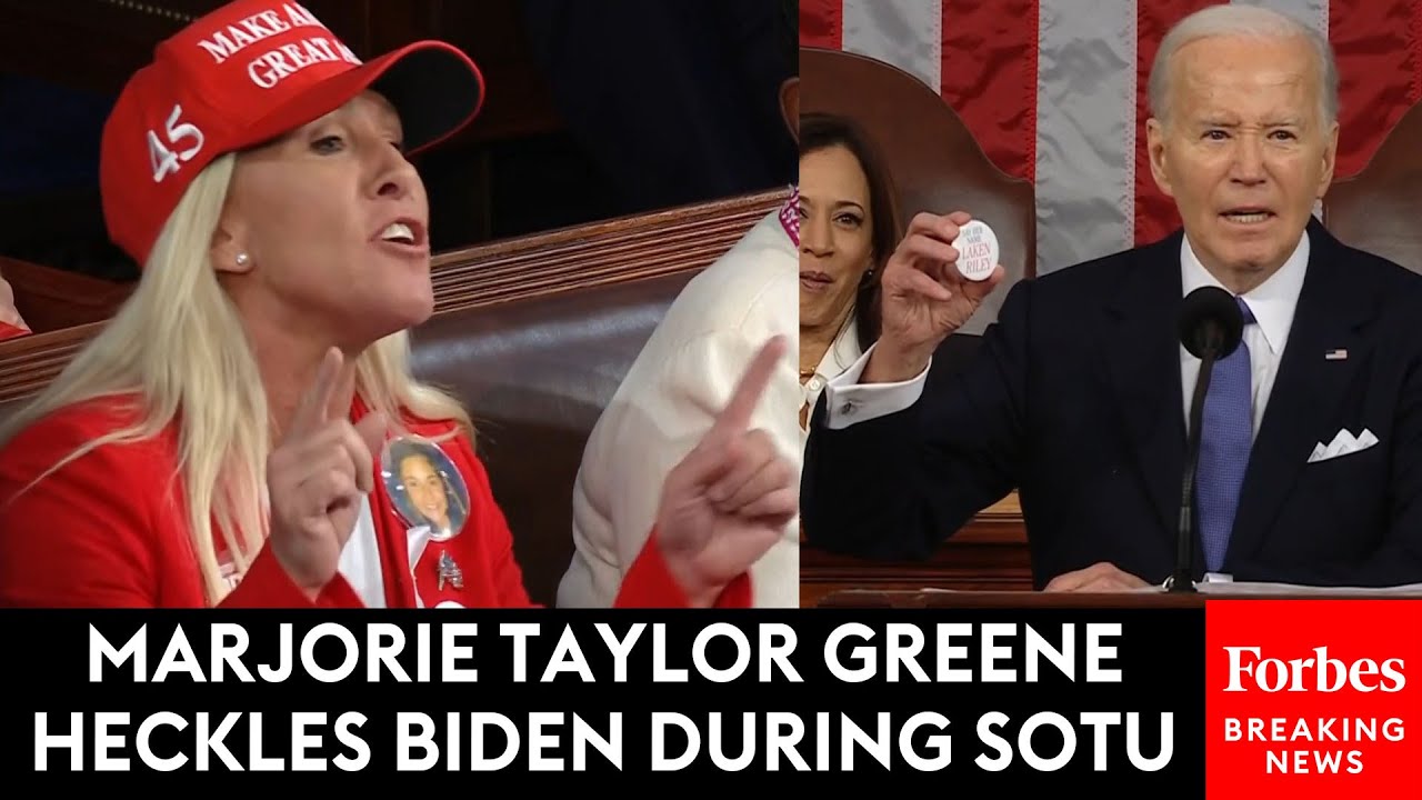 SHOCK MOMENT: Marjorie Taylor Greene Heckles Biden During SOTU—Then He Gaffes About 'Lincoln Riley'