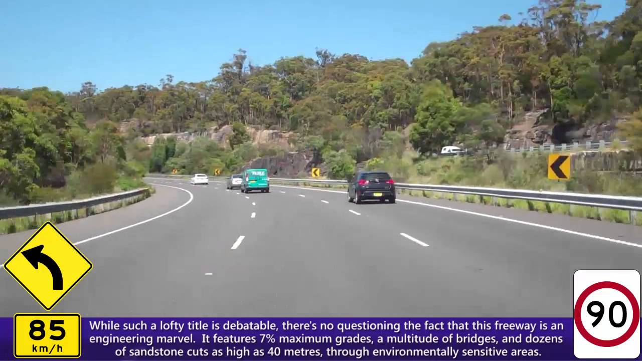 Southbound Sydney-Newcastle Freeway (M1), Mooney Mooney Bridge to Hawkesbury River