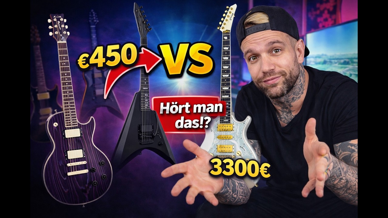 450€ vs 3300€ Gitarre – hört man den Unterschied? (teuer vs billig Soundvergleich)