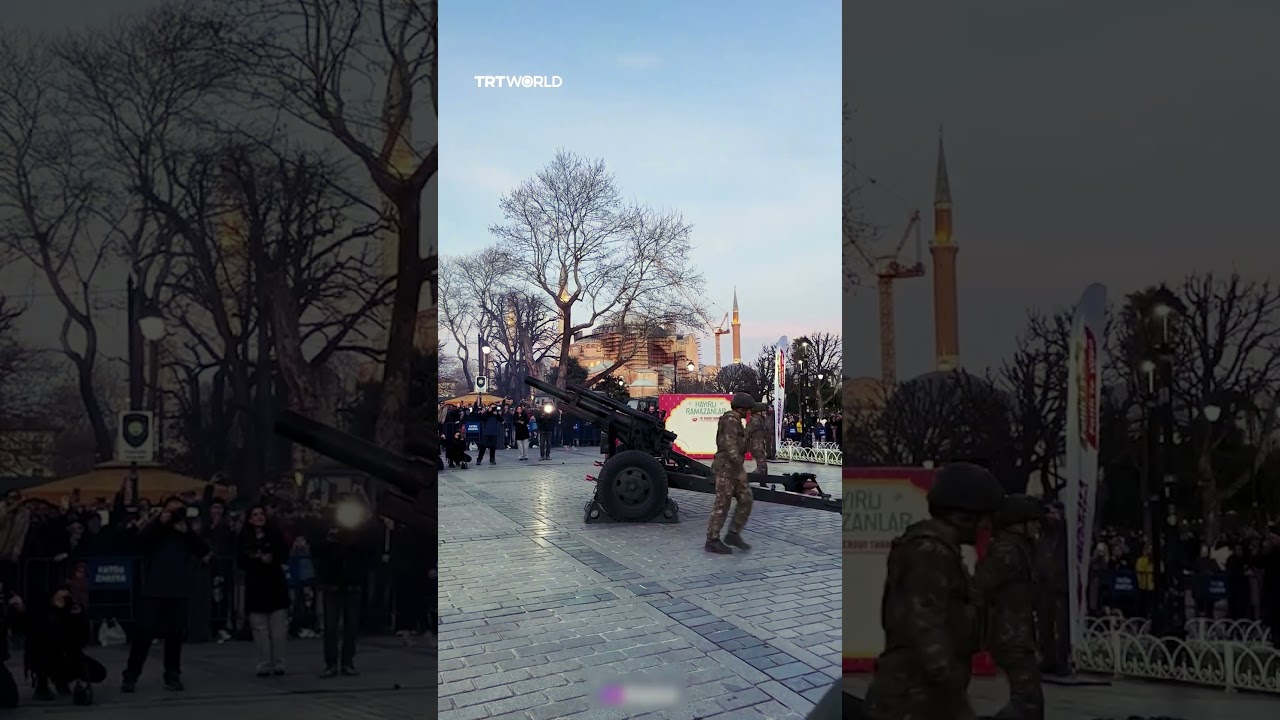 Traditional cannon fire signals first iftar of Ramadan in Istanbul
