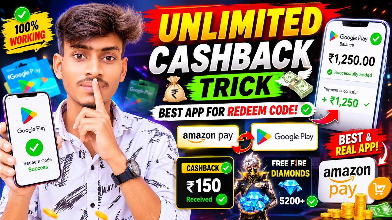 Unlimited Cashback Trick 💸 | Best App for Google Play Redeem Code | Amazon Pay Redeem Code