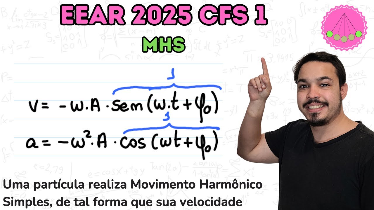 EEAR 2025 - Uma partícula realiza Movimento Harmônico Simples, de tal forma que sua velocidade