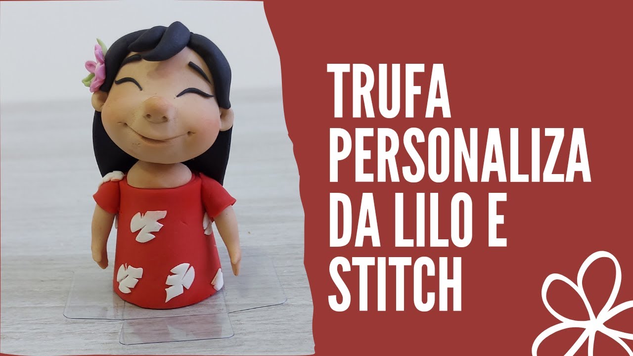Trufa personalizada Lilo e Stisch decoração em pasta americana ou pasta de leite em po