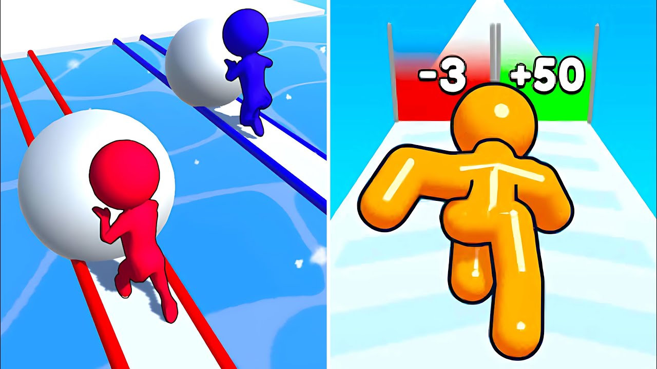 Snow Race 3D Vs Tall Man Run🍄🍄🍄TikTok Max Levels Walkthrough Gameplay HTU32