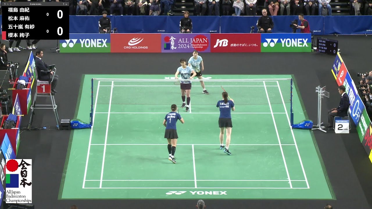 【総合2024】女子ダブルス準決勝｜福島由紀（岐阜Bluvic）／松本麻佑（ほねごり相模原）vs 五十嵐有紗（BIPROGY）／櫻本絢子（ヨネックス）