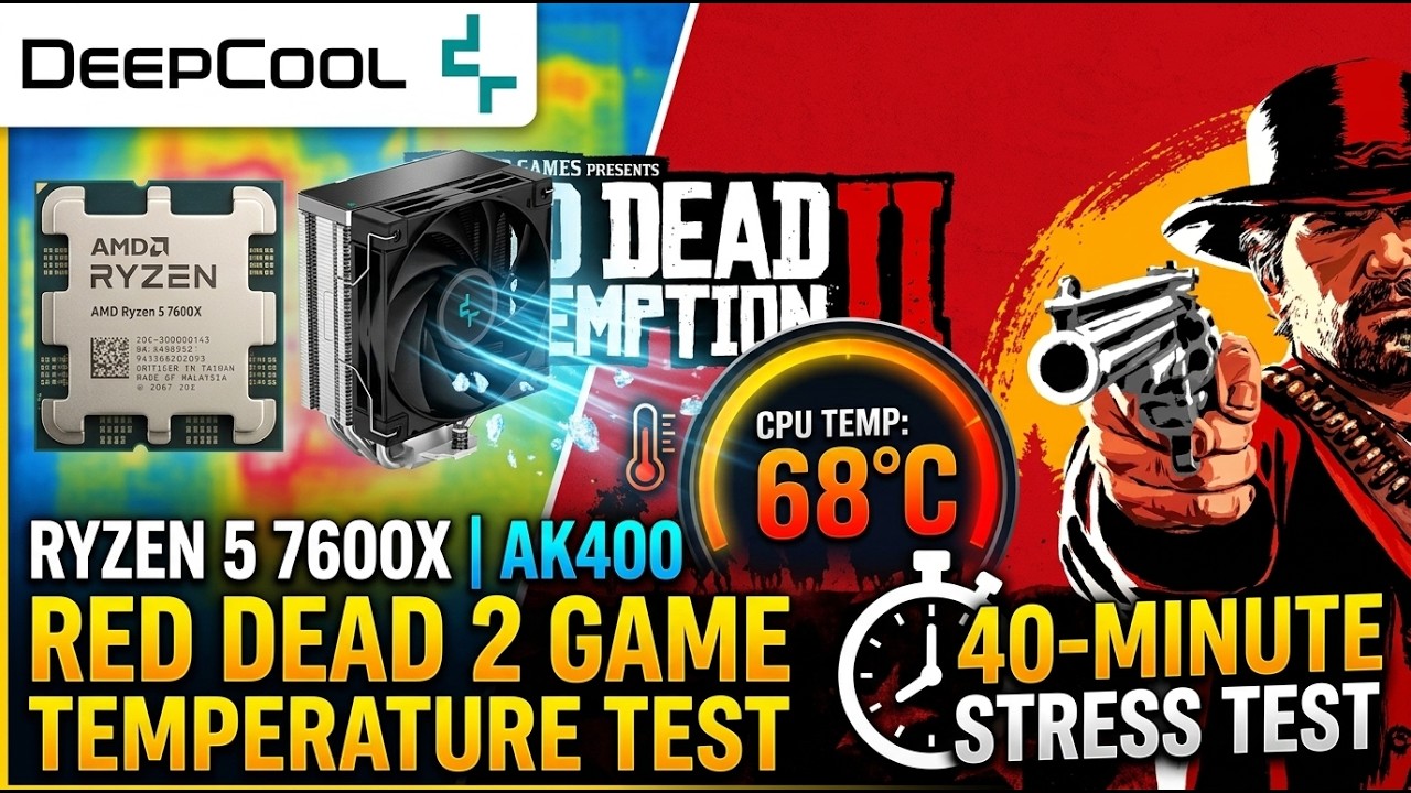 R5 7600X | AK400 | 40Mins Game Temperature Test | Red Dead Redemption 2