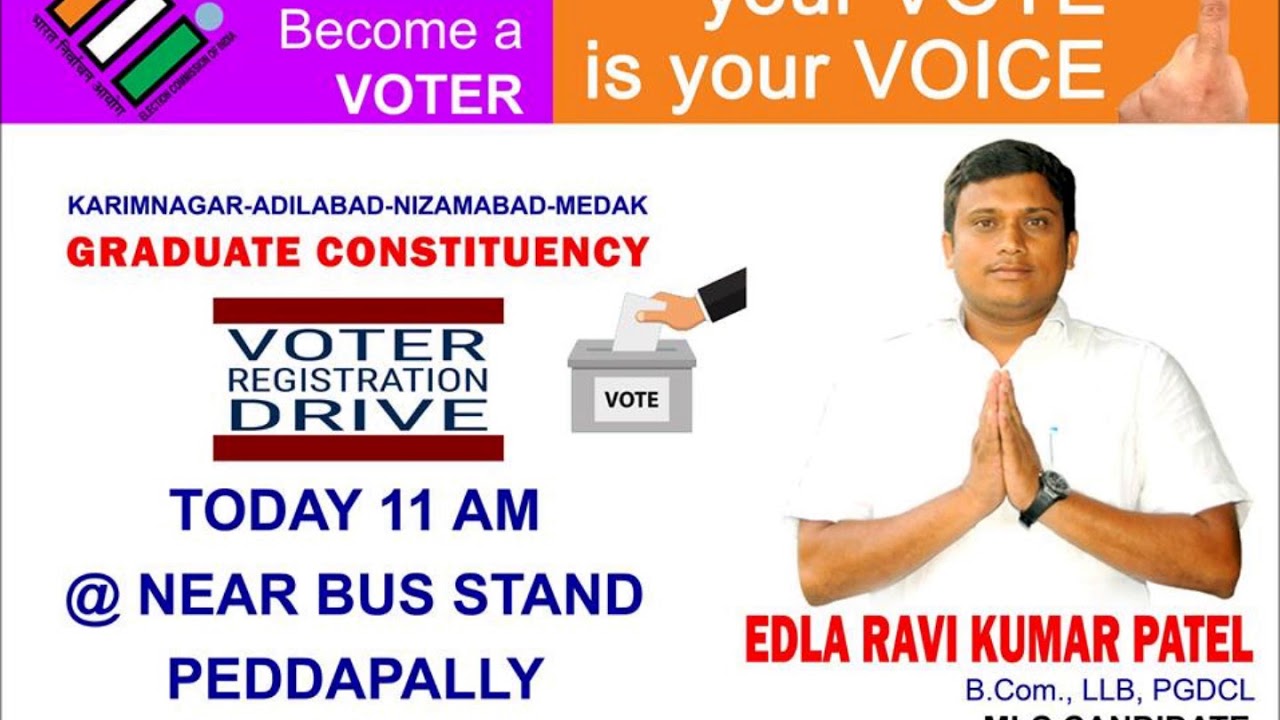 my journey of MLC voter registration in all districts video.  please watch it. share it...