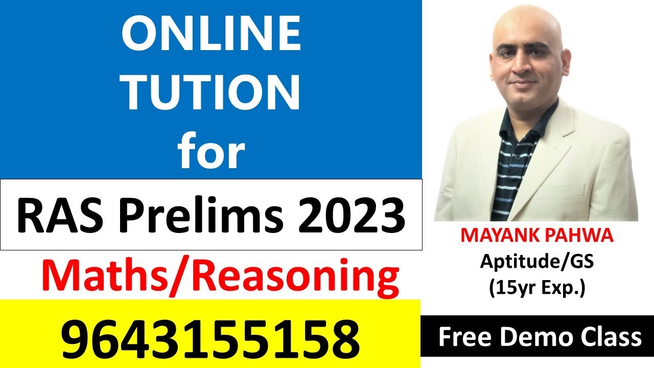 Online Maths Tution for RAS Prelims 2023|Online Maths Tution RAS Prelims|Online Maths Tution for RAS