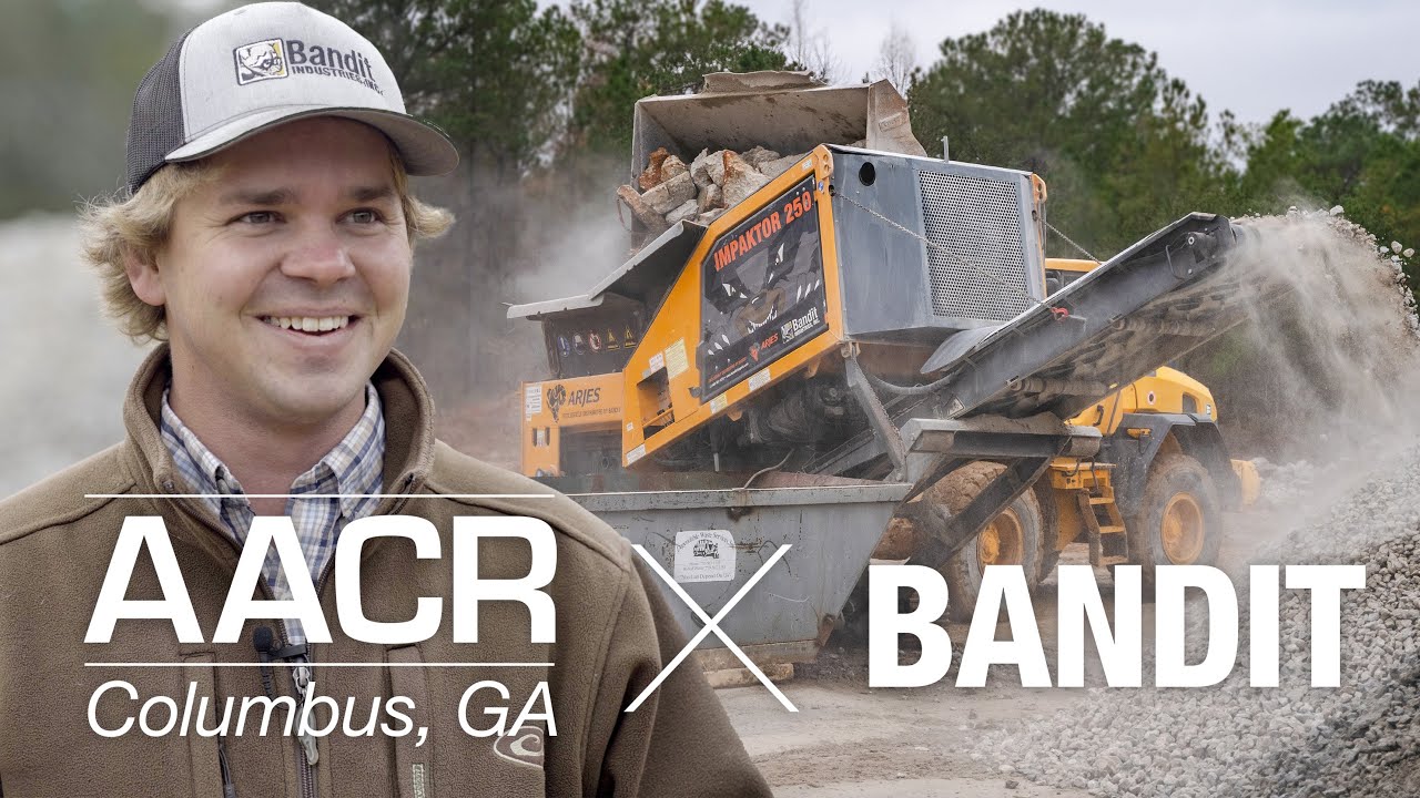 Arjes Impaktor 250 Slow-Speed Shredder (dist. by Bandit) CRUSHES Concrete for AACR (Columbus, GA)