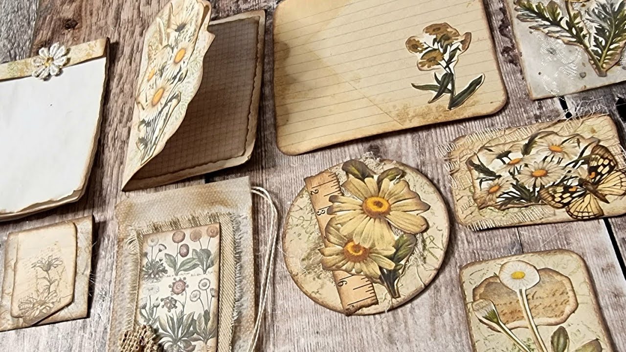 Making Ephemera With Tea Stained Ephemera - Spring is in the Air! - FB Challenge
