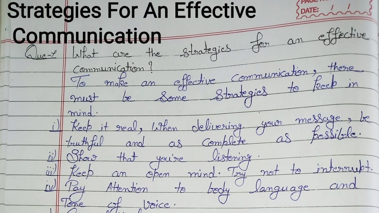 What are the strategies for an effective Communication?